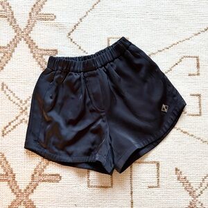 We11done Women’s Black Satin Logo Shorts Medium M